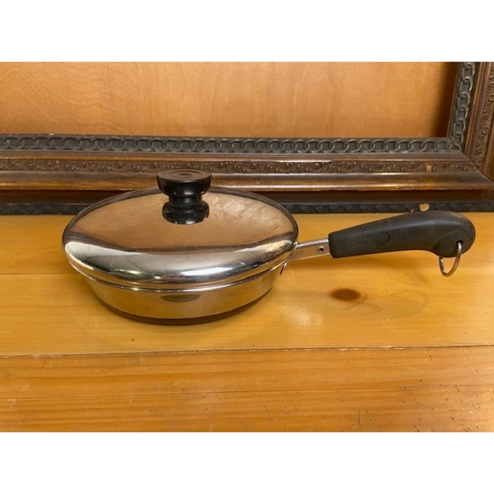 Revere Ware 7 Inch Skillet Copper Clad Bottom Stainless Steel Pan with Lid 91f